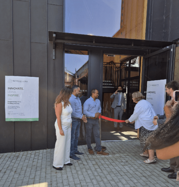 Councillor Lesley Clarke cutting the ribbon to officially open the new College of Leadership and Innovation Hub at the Brunel Engine Shed on Friday 10th May 2026.